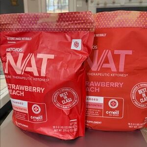 Two packages - Pruvit NAT Strawberry Peach Supplement -Ketones
